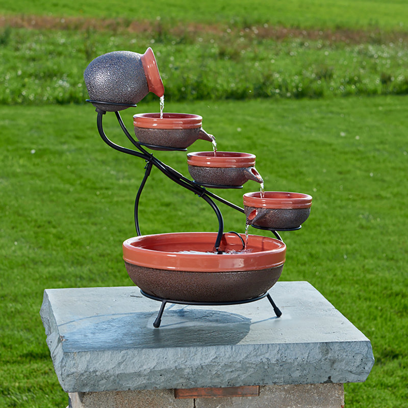 Smart Solar Ceramic Solar Cascade Fountain & Reviews Wayfair